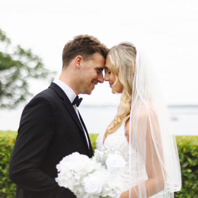 Bride and Groom with a Sea backdrop