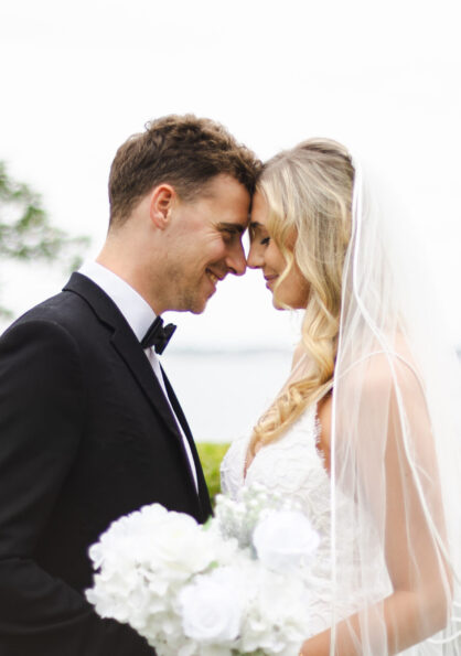 Bride and Groom with a Sea backdrop