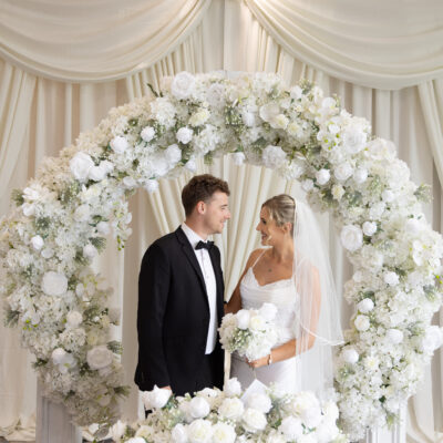 Ceremony with flower ring The Grand Hotel in Malahide