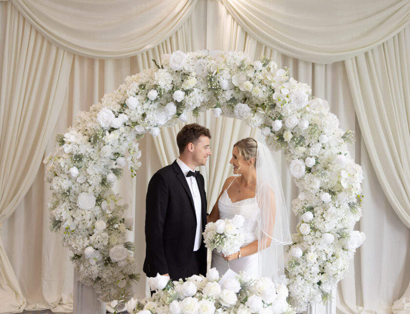 Ceremony with flower ring The Grand Hotel in Malahide