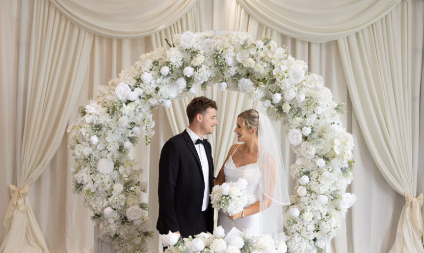 Ceremony with flower ring The Grand Hotel in Malahide