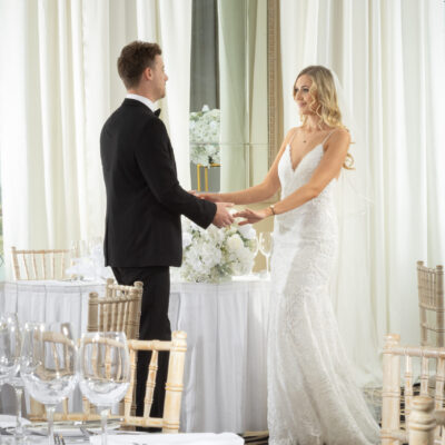 Wedding couple in ballroom The Grand Hotel in Malahide